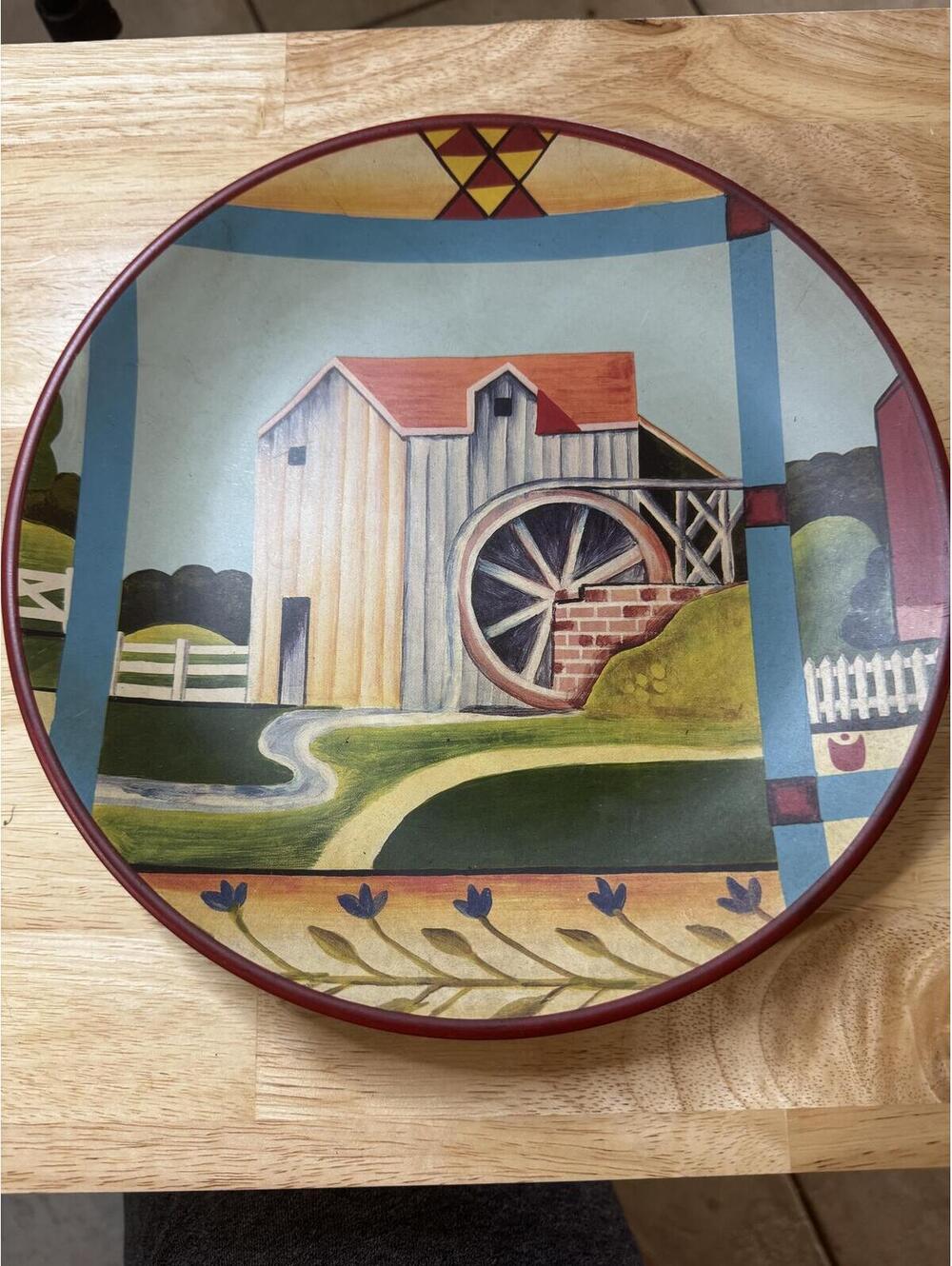 Jim Shore Decorative Plate with Watermill Scene